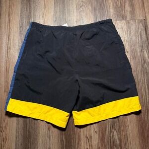Nike‎ Color Block Swim Trunks Shorts Black Yellow Blue Mens Medium